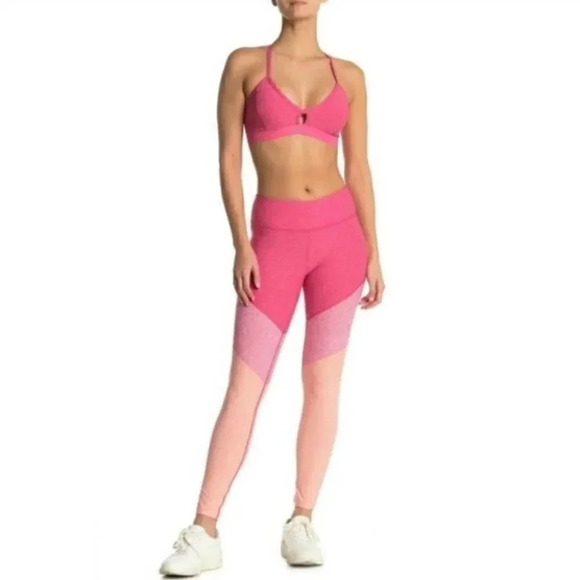 Outdoor Voices Pink Tri-Color 7/8 Spring Athletic Yoga Run Leggings Size: Small - Picture 5 of 11